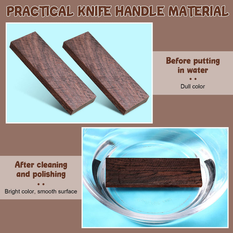 Sasylvia 4 Pcs Black Ebony Lumber Wood Timber Handle Plate Natural Wood Knife Handle Scales Knife Scales Lumber Blank for DIY Music Instruments Tools Crafts, 4.7'' x 1.6'' x 0.4''