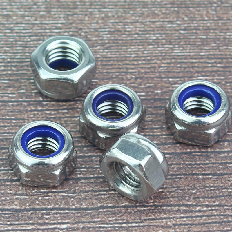50 Pieces M5 x 0.8mm Nylon Insert Hex Lock Nuts, 304 Stainless Steel (18-8) Locknuts, Coarse Thread ‎M5 x 0.8mm (50 PCS)