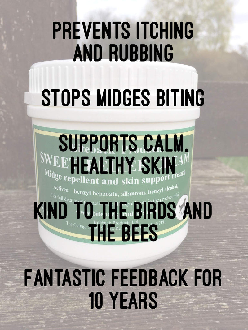 Biteback Products 'Sweet Relief' Midge Barrier and Skin Support Cream for Horses 250g - PawsPlanet Australia