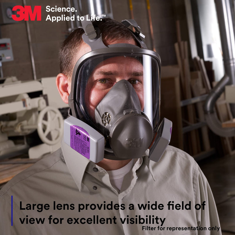 3M Full Facepiece Reusable Respirator 6800, NIOSH, Medium 1 Count (Pack of 1)