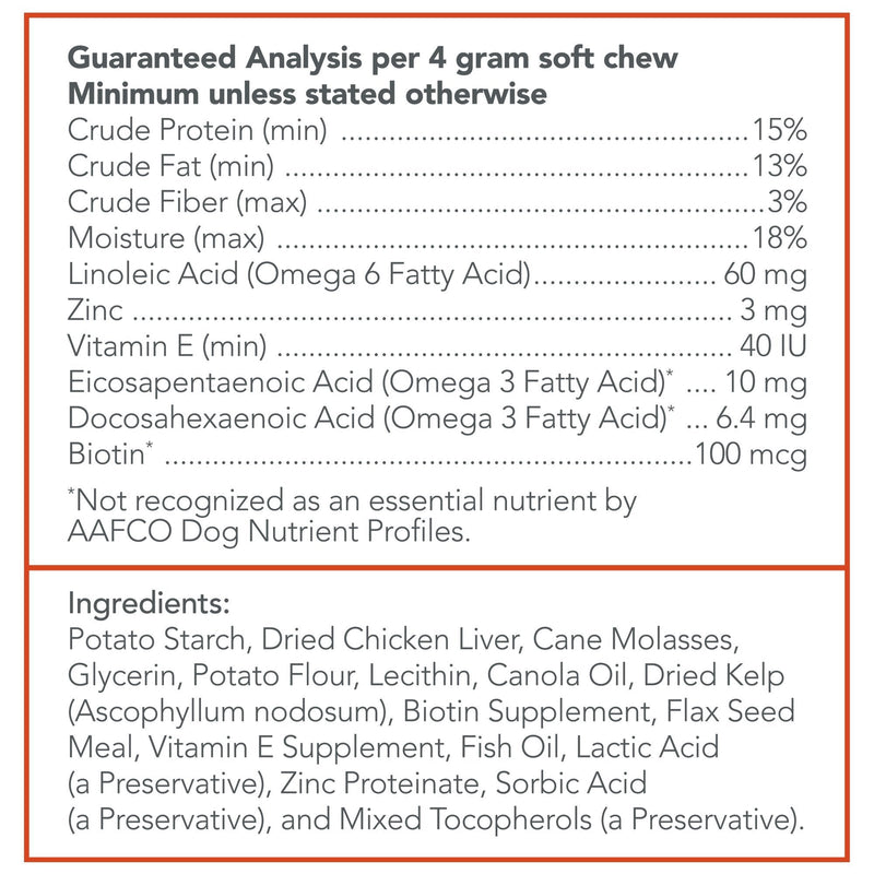 Vet's Best Skin & Coat Soft Chew Dog Supplements | Formulated with Vitamin E and Biotin to Maintain Dogs Healthy Skin and Coat | 30 Day Supply - PawsPlanet Australia