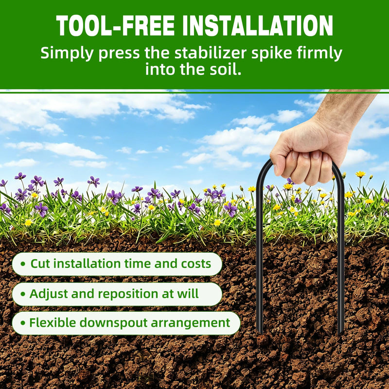 4in U-Shape Downspout Pin, Drill-Free, Wind & Rain Resistant 6pcs | Heavy-duty iron structure, longer lifespan than counterparts, easy installation & reusable, free gloves included 4 inch (100mm) 6pcs 6
