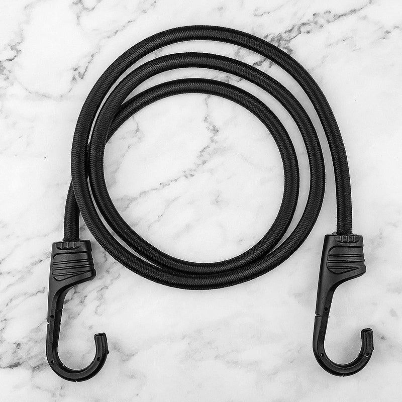 48 Inch Black Bungee Cords with Hooks Heavy Duty, 2 Pcs 48"
