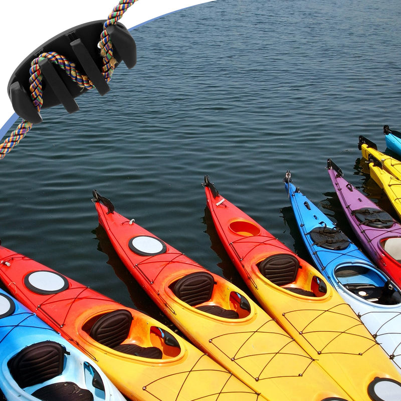 8 Pcs Black Zig Zag Kayak Cleat Nylon Kayak Cleats with Screws for Canoes Marine Fishing Boat Accessories