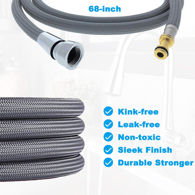 150259 Pull Down Hose Kit For Moen Faucet Replacement Part 150259 Hose, Moen Kitchen Faucet Replacement Part 187108, Reflex Moen Pull Down Hose, 68" Quick Connect Hose, Upgraded Ver. 150259 Pull Down Hose (New Upgrated)