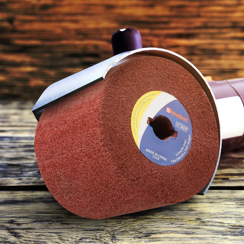 80 Grit Surface Conditioning Tool Drum,4.7" x 4" Burnishing Polishing Wheel Drum for Metal Stainless Steel Wood Surface Conditioning Treatment Red 80 Girt