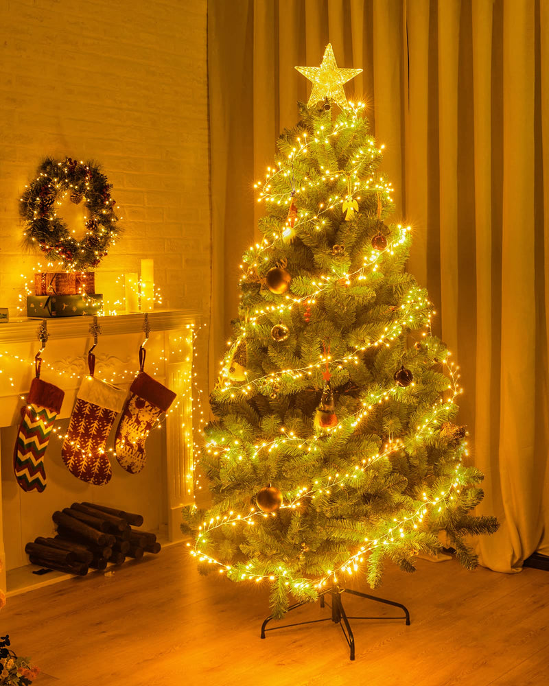 Fairy Lights Battery Operated, Fairy String Lights Waterproof Silver Wire 5 Feet 60 Led Firecracker Starry Lights for DIY Wreath Home Wedding Party Bedroom Mason Jar Holiday Christmas, Warm White 1 Pack