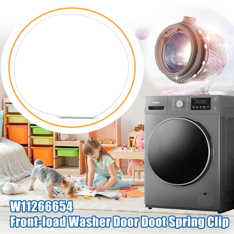 W11266654 Durable spring-loaded exterior door clam shoe clip for washing machines - Perfect for ap6809210, WPW10237503/489486, PS12584490 and W10818945 - Enhance your laundry experience!