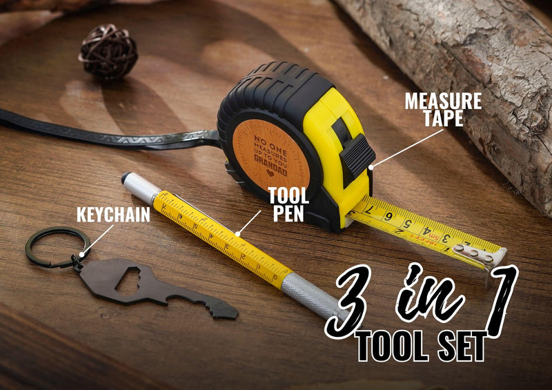 INNObeta Grandad Gifts Tool Set for Grandpa, 16-Foot Easy Read Retractable Tape Measure with Fractions for Father's Day, Birthday, Christmas