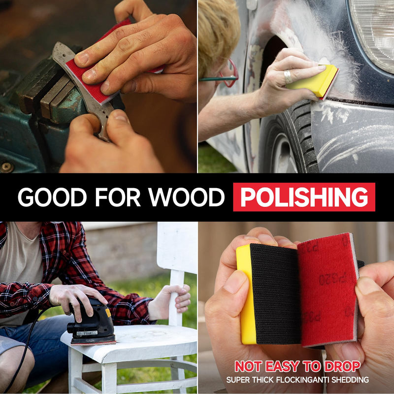 20 Pcs 3 x 4 Inch 180-3000 Grit Sanding Sponge Set, Ultra Fine Sanding Sponges Pads, Soft Foam Hand Sander Block Wet Dry Sandpaper for Model Drywall Metal Wood Furniture Polishing Mix Grit