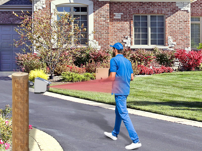 Htzsafe Solar Driveway Alarm System-1/4 Mile Long Transmission Range-Solar Powered No Need Replace Batteries- Outdoor Weatherproof Motion Sensor&Detector DIY Security Alert System