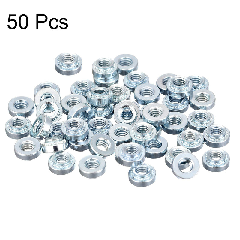 uxcell Self -Clinching Nuts,#8-32 x 0.12-Inch Carbon Steel with Zinc Plating Rivet Nut Round Head Steel Metal Sheet Mounting Hardware Fastener 50pcs #8-32x3.05mm