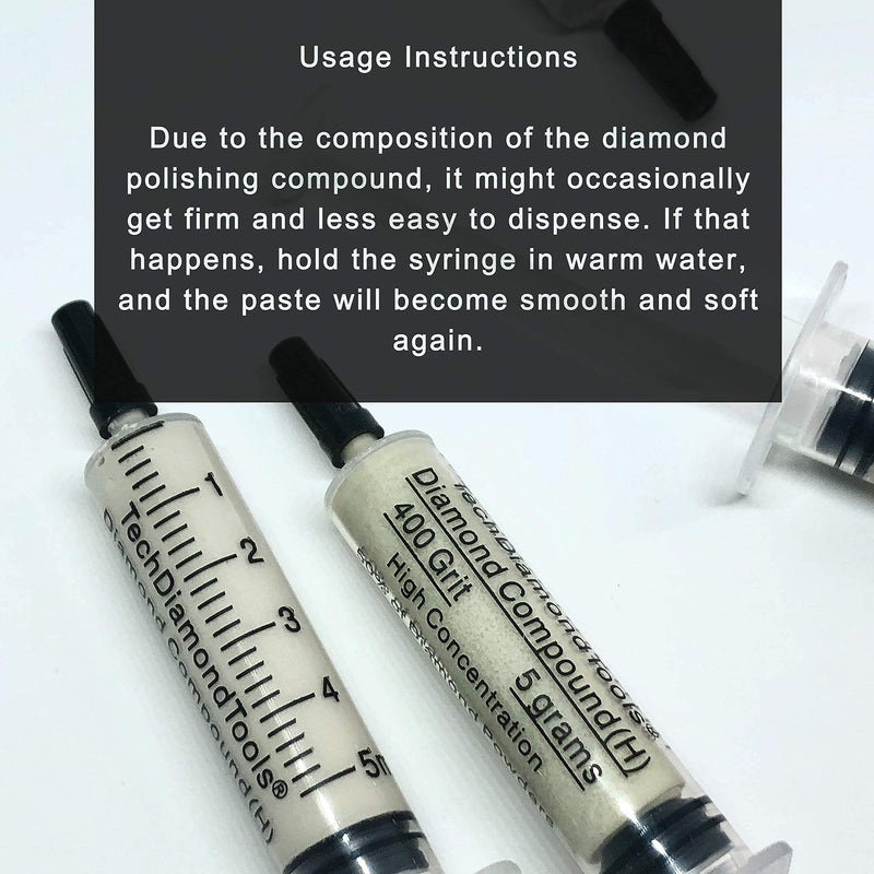 TechDiamondTools Diamond Polishing Compound Polishing Paste USA Made 3,000 Grit 3-6 Microns for Marble Glass Metal Rock Jewelry Resin Silver Chrome Gemstone with High Concentration of Diamond Powder 3,000 grit / 3 - 6 microns