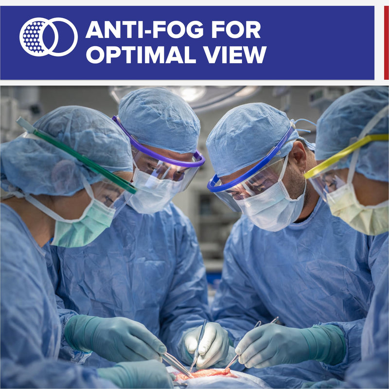 American Hospital Supply Eye Shield Glasses, Pre-Assembled Protective Eyewear PPE for Hospitals & Medical Use, Lightweight Eye Protection Frame, Box of 25 Eye Shields Only - Box of 25