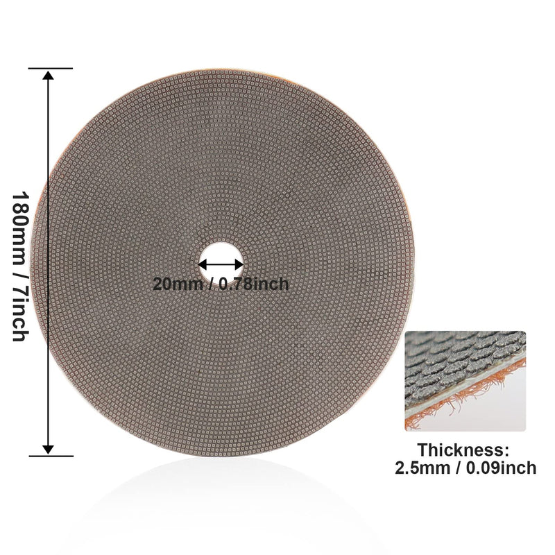 7" Electroplated Diamond Polishing Pads- Wet Dry Sanding Tile Stone Marble Granite Concrete Ceramics Glass(120 Grit)