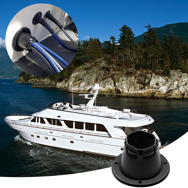 2 Pcs Marine Cable Boot 4-2/5" Waterproof Marine Grade Vinyl Boat Transom Steering Wires & Fuel Lines Protection with Cable Tie for Yacht Pontoon & Boat Electrical Management