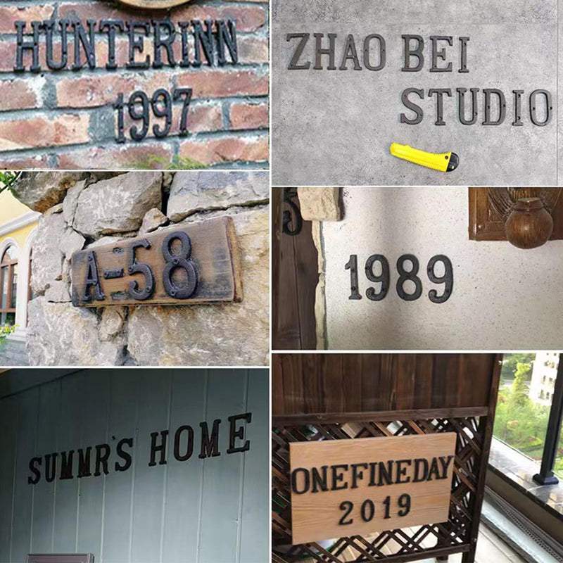 roslyong 3 Inch House Letter, Address Letter for Outdoor Signs, Cast Iron Metal Number, Vintage Solid Metal Mailbox Letter Number, Black Home Letter A 3inch