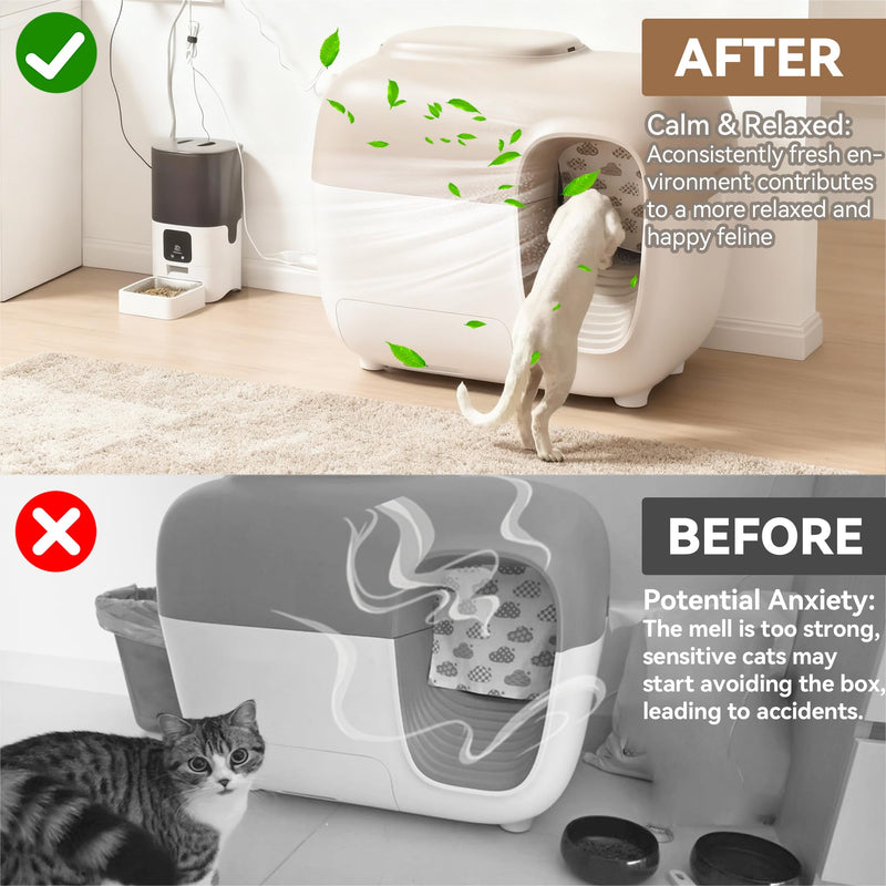 6 Pack Fragrance Box Deodorizer for Snow+ Automatic Cat Litter Box, Odors Remover Compatible with PetSnowy Self-Cleaning System, Grapefruit-Lemon