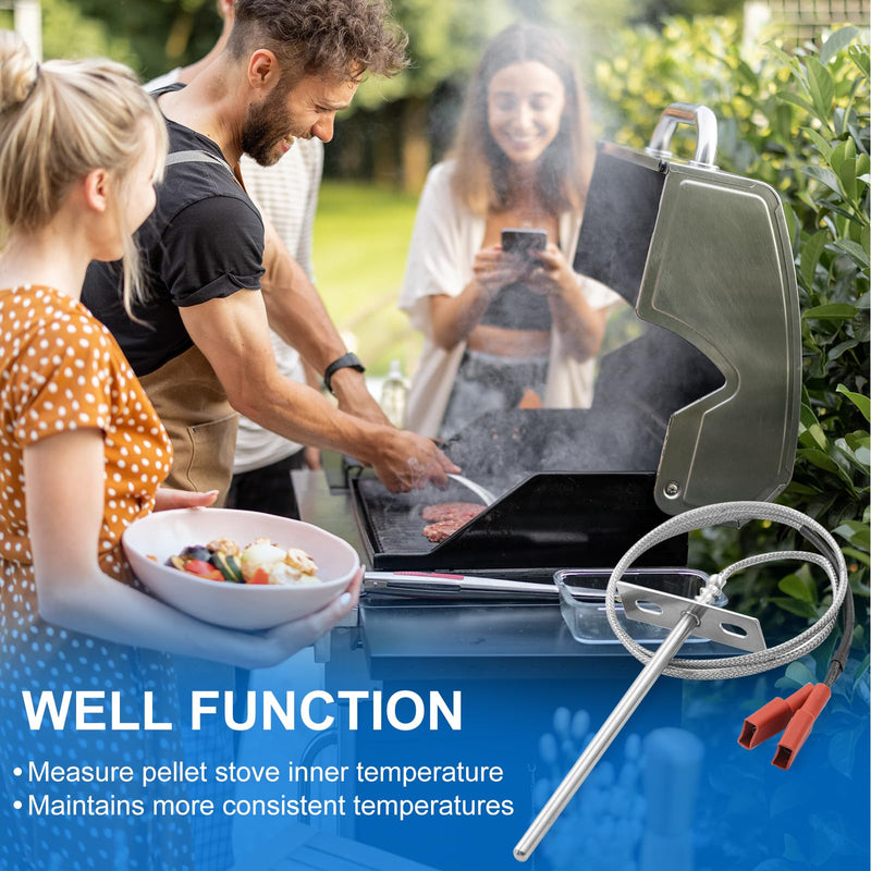 70224 RTD Temperature Probe Sensor, Pellet Grill RTD Temperature Sensor Probe Replacement for Pit Boss 340 and 440 Pellet Grills