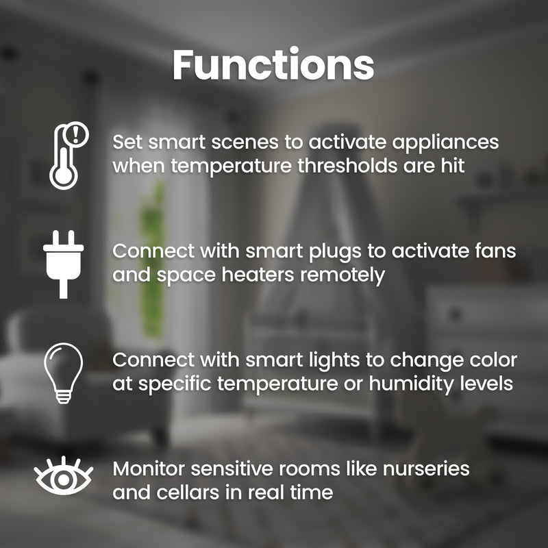 Feit Electric Smart Temperature and Humidity Sensor, Wi-Fi App Alerts