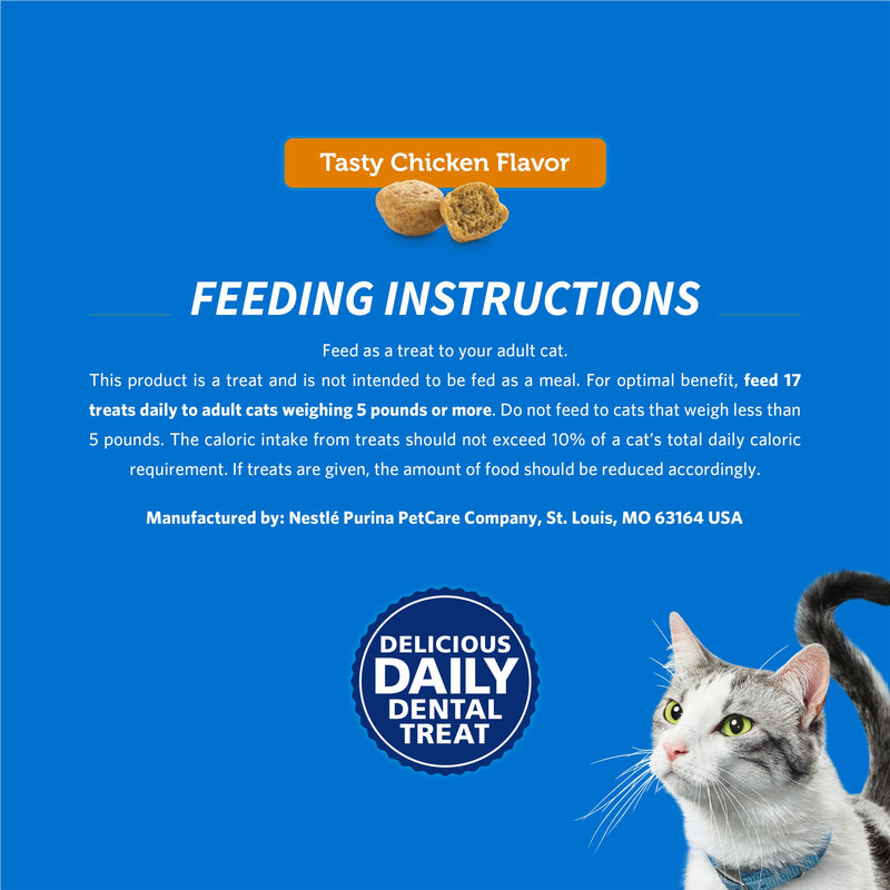 Purina DentaLife Made in USA Facilities Cat Dental Treats, Tasty Chicken Flavor - (Pack of 10) 1.8 oz. Pouches 1.8 Ounce (Pack of 10)