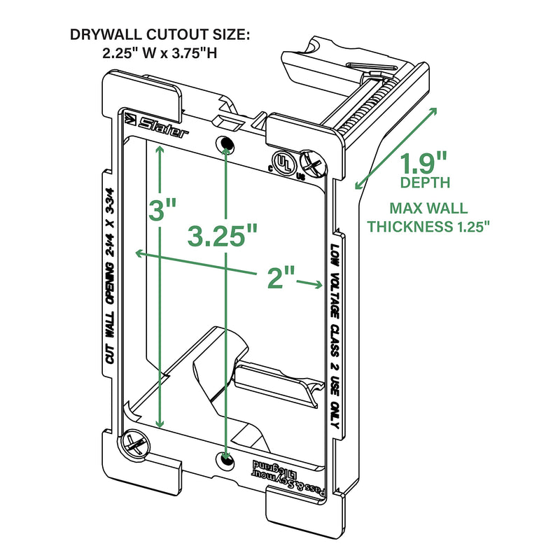 On-Q AC1010012PK Legrand (2 Pack) Low Voltage Bracket, 1 Gang (Pack of 2), Gray 1 Gang (Pack of 2) RetroFit