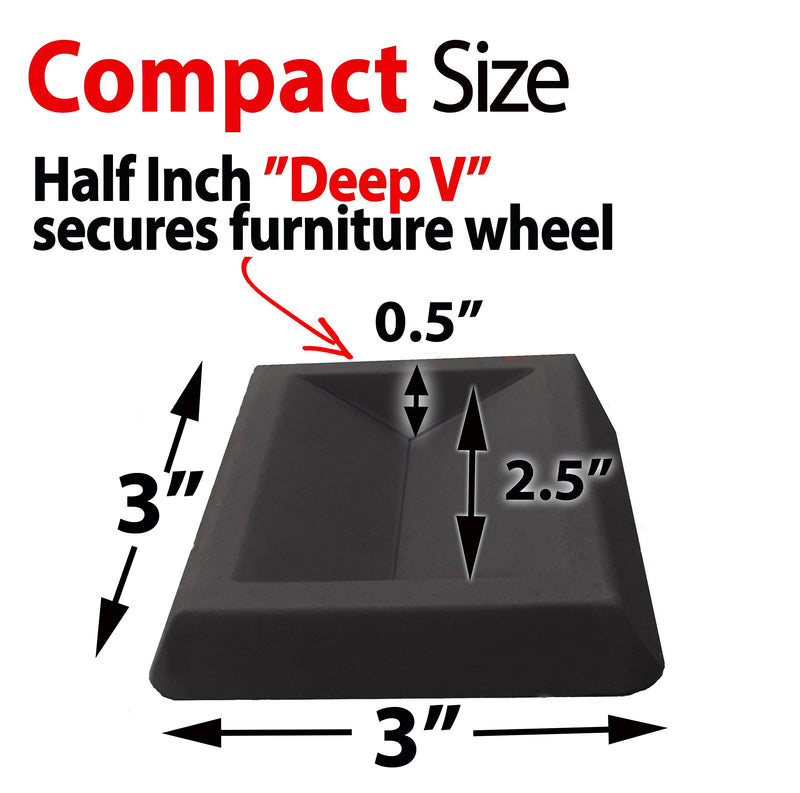 iPrimio Furniture Bed Wheel Stopper, Solid Rubber Caster Cups for Hardwood Floors, Chair Stoppers, Non-Slip Pads - Wheel Stoppers for Rolling Furniture, Bed Frame, Office Chair, Couch (6 Pack) 6 Pack