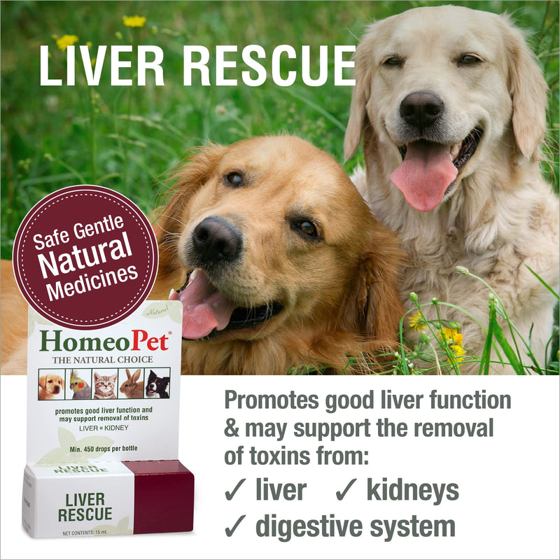 HomeoPet Liver Rescue, Natural Liver Support for Pets, 15 Milliliters - PawsPlanet Australia