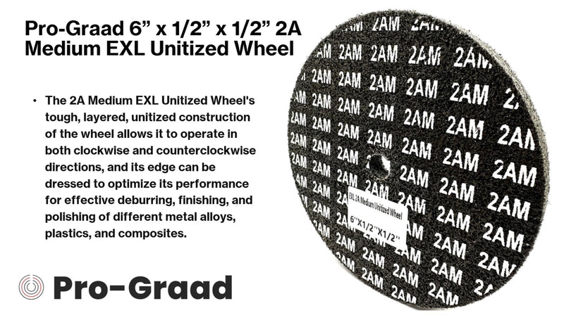 EXL Unitized Wheel, Aluminum Oxide, 6" Diameter x 1/2" Wide x 1/2" Arbor, 2A Medium | 15534 | (Pack of 1) 6" x 1/2" x 1/2"