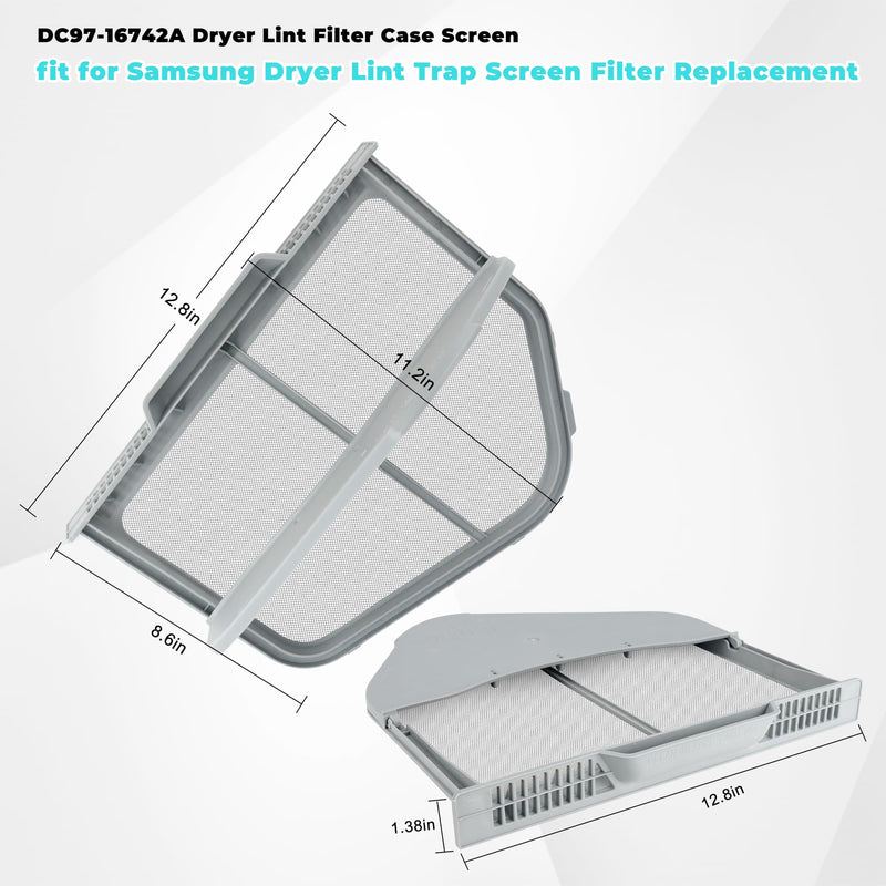 DC97-16742A Lint Trap fit for Samsung Dryer Lint Trap Replacement,Stainless Steel Lint Trap Screen Parts fit for SAMSUNG Dryer DV456ETHDSU/AA DV45H7000EW/A2 DVE50R5200W/A3 DVE50R5400V/A3 prime&swift