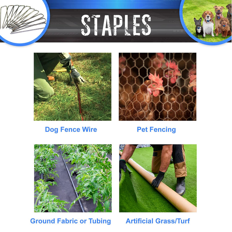50 Steel Sod or Ground Staples for Dog Fence Installation Above Ground