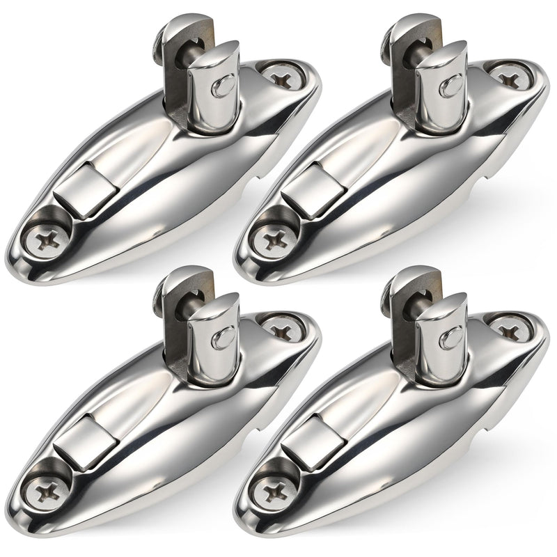 Marine Grade 316 Stainless Steel Bimini Top Swivel Hinge 4 Pack | Boat Canopy Swivel Bracket with Quick Release Pin for Deck Side/Top Mount, Corrosion-Resistant Marine Hardware