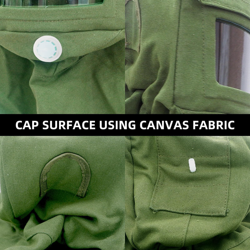Sand Blasting Hood Cap, Shawl Cap Sandblaster Mask Anti Wind/Sandblaster Tools with Mask Breathing Valve, Dust Protective Face Mask Neck Protector, Green