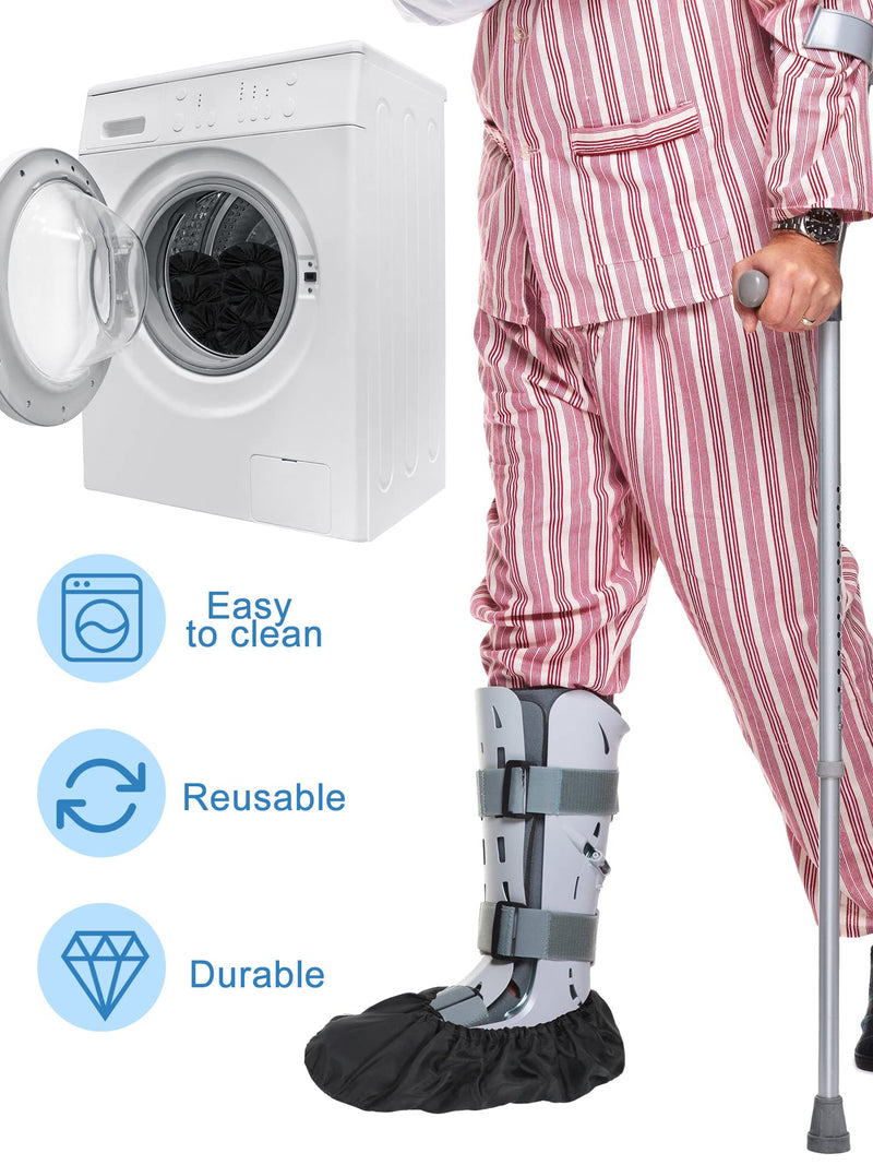 Janmercy 10 Pcs Fracture Walking Boot Cover Recovery Shoes Covers Waterproof Rain Cover for Walking Boot Brace Orthopedic Cover with Rubber Sole Reusable Boot Cover (Large) Large