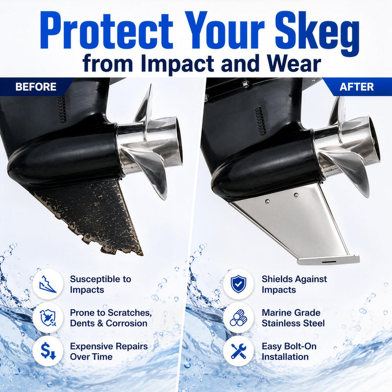 27021 Stainless Steel Skeg Guard Compatible with Mercury MerCruiser Alpha I 1985-1990, 316 Stainless Steel Skeg Protector