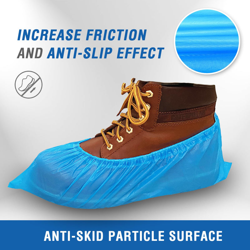 ProtectX Disposable Shoe & Boot Covers, XL Extra Large, 100-pack (50 pairs), Waterproof, Slip Resistant, Durable CPE plastic, Fits up to Men’s 14 US Size and All Women’s US Size Shoes CPE X-Large 100PK