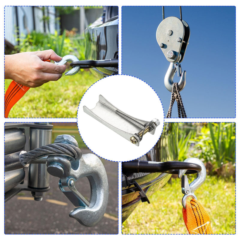 2 Pack Hook Safety Latch Kit - Clevis Slip Hook Receiver Hitch Replacement Apply to Towing Lifting Hook Trailer/Crane (2.5" Long, Silver)