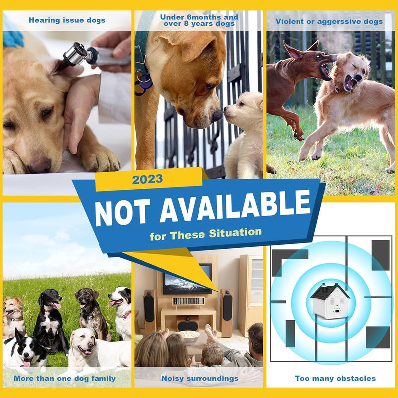 Effective Anti Barking Deterrent - 3 Adjustable Levels Bark Control Device, 50FT Waterproof Outdoor Tool for Small/Medium/Large Dogs