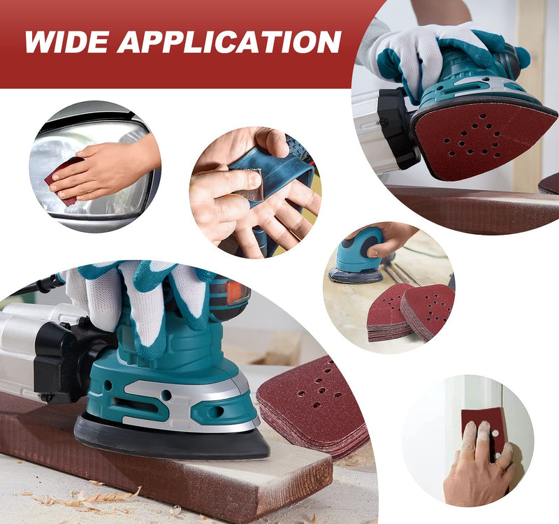 S SATC Mouse Detail Sander Sandpaper 50 PCS Mouse Sanding Pads 12 Hole Mouse Sandpaper Assorted 60/80/120/150/220 Grits 50 PCS 12 Hole 60/80/120/150/220 Grits Mouse Sandpaper