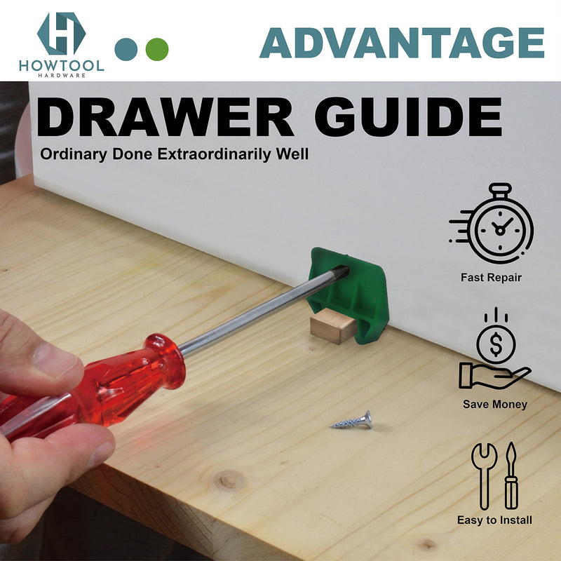Drawer Guides L-Angle Drawer Guides with Screws, 8 Pack | HOWTOOL