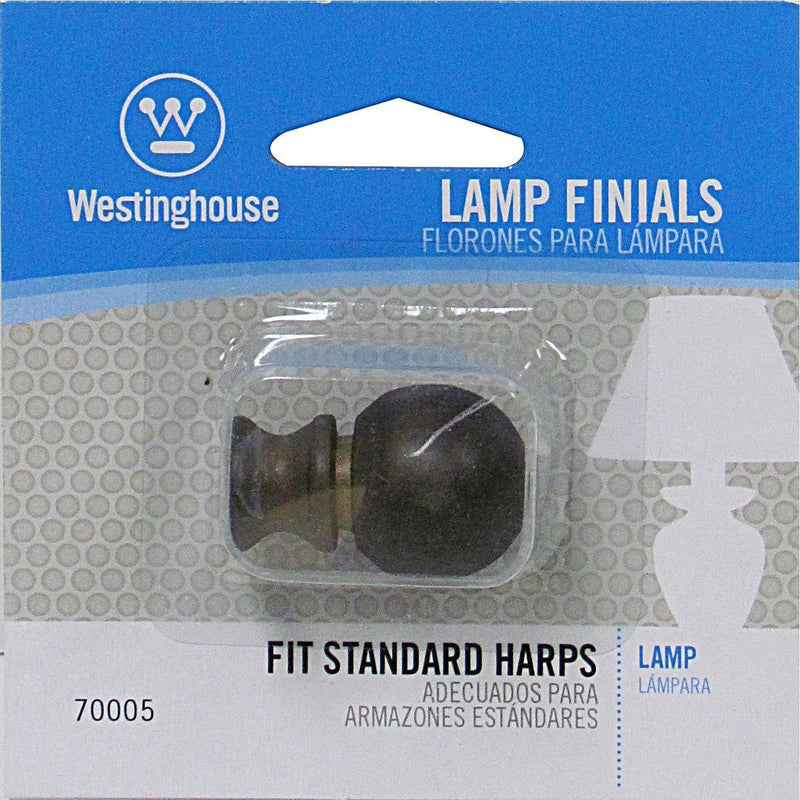Westinghouse 7000500 Oil Rubbed Bronze Finish Ball Lamp Finial, Black, 1-1/2 Inch