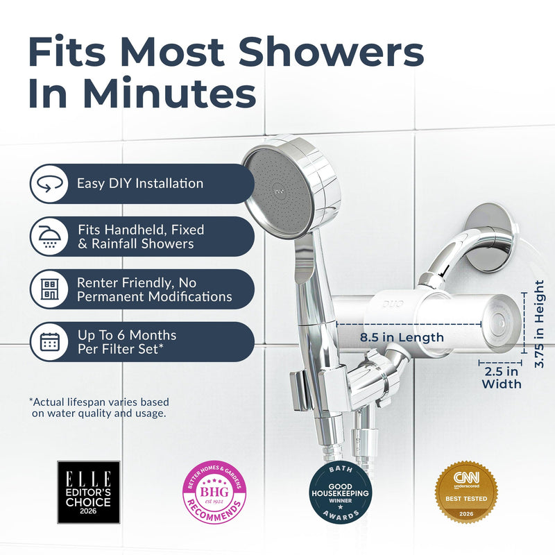 Weddell Duo Shower Head Filter, NSF Certified Chlorine Reduction, Lead-Free