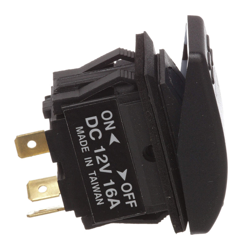 Seachoice Illuminated Rocker Switch, SPST, 3 Terminal, On/Off, Black