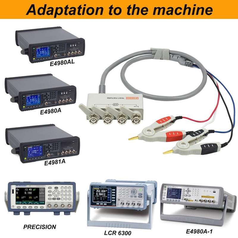 ZIBOO High-Precision LCR-06B 4 Wire Kelvin Clip, Kelvin Clip Test Lead,Four-Terminal Kelvin Test Line with Shielding Box,for use with 4 Terminal-Pair LCR Meters and Impedance Analyzers ZIBOO LCR-06B