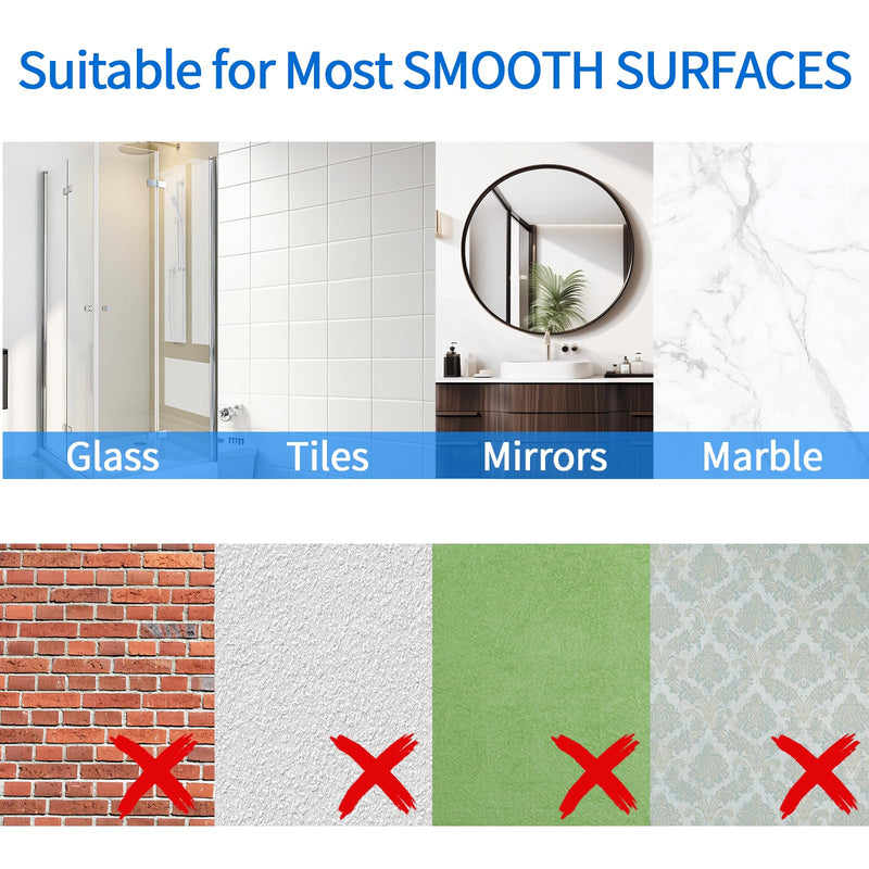 JUYSON Suction Cup Hooks for Shower, Towel Hooks for Bathrooms, Adhesive Shower Suction Hooks for Windows, Glass, Mirror, Tile, No Drill Shower Hooks for Hanging Loofah, Robe, Matte Black, 2 Pack