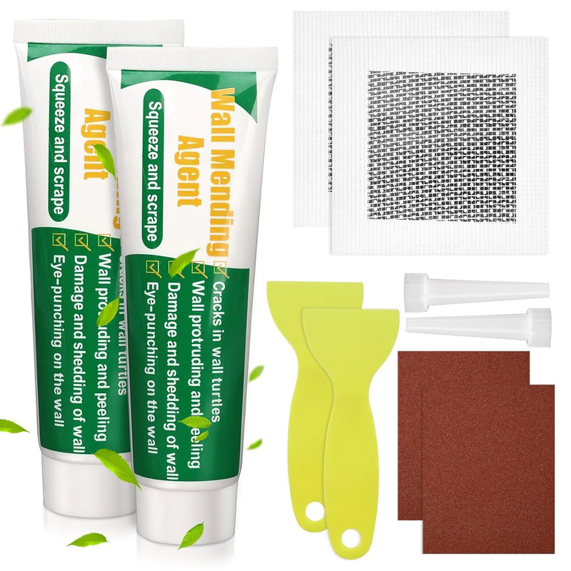 Drywall Repair Kit with Scraper, 2 Pack Spackle Wall Repair, Wall Mending Agent Easy to Fill The Holes for Home Wall, Plaster Dent Repair, Tools for Men Women, Wall Surface Hole Fill Quick