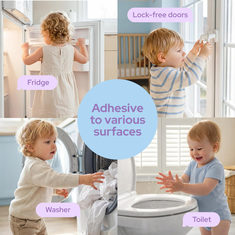 lalalark 8 Pack Magnetic Cabinet Locks Baby Proofing with 2 Keys, 3M Adhesive No Drill Child Proof Cabinet Locks for Kids Safety, Safe Quick Baby Locks for Cabinets, Door, Fridge, Drawers, Furniture