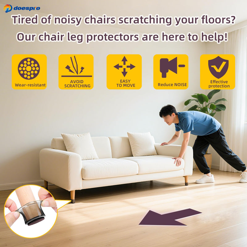 24 Pcs Extra Small Silicone Chair Leg Floor Protectors for Hardwood Floors Felt Furniture Pads Rubber Chair Leg Caps Silicone Cover Reduce Noise Anti Scratch-Black Round Fit (0.6 to 1 inch) 01-black-24pcs XS(Fit0.6"-1") Round
