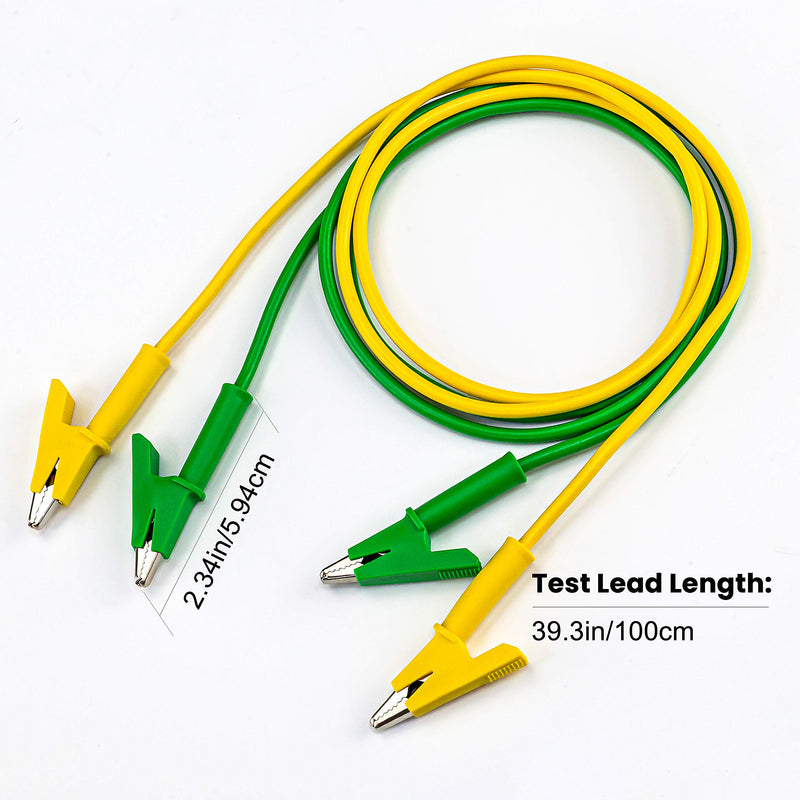 KAIWEETS 5PCS Alligator Clips Electrical Test Leads Set, 15A Jumper Wires Heavy Duty with Protective Copper Clips, Premium Cables for Electrical Testing, Experiment, 5 Colors 39.6 inches