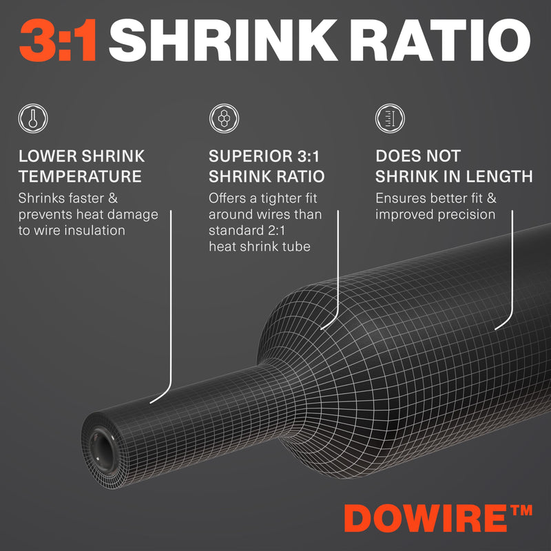 Heat Shrink Tubing Kit - 3:1 Ratio - Adhesive Lined - Wire Shrink Wrap Tubing - Waterproof Marine Grade Shrink Tube - 275 PCS - Black, Red, Blue, White, Clear 1 Kit Kit - Black, Red, Blue, White, Clear